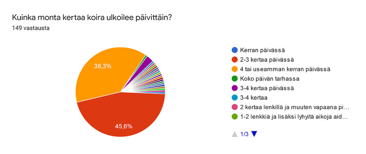 monestiko päivässä ulkoilee